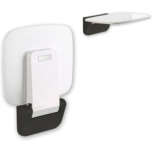 Folding Shower Seat Wall Mounted – Secure Fold Down Shower Bench, 350lbs Capacity, Space-Saving & Easy to Clean, Matte Black