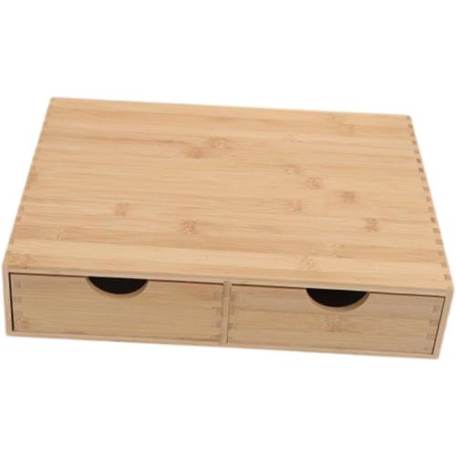 Capsule Storage Organizer Tabletop Storage Organization Box Bamboo Drawer for Workspace Counter Bathroom Toiletries Products