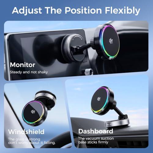 REDBRO Qi2.2 25W Magnetic Wireless Car Phone Mount [Upgraded Cooling Fan Fast Charging Phone Holder],for MagSafe Compatible,Dashboard Phone Mount,Car Accessories‼️missing item‼️
