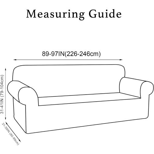 Turquoize Velvet Couch Covers Stretch Oversized Sofa Cover for 3 Cushion Large Couch Cover Thick Velvet Sofa Slipcovers with Non Slip Elastic Bottom Crafted from Soft Fabric (XL Sofa, Black)