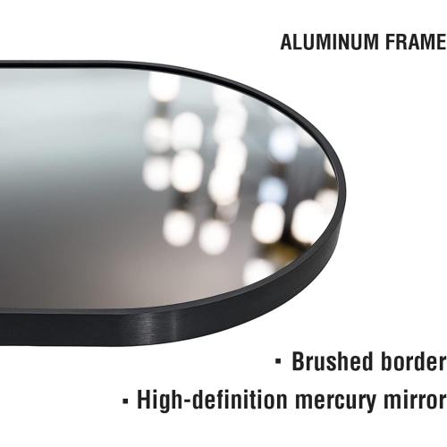 OGCAU Floor Full Length Mirror, 56x20 Arched Full Body Mirror, Black | Aluminum Alloy Frame, Floor, Standing, Hanging, Leaning, Wall Mounted, Suitable for Bedroom, Living Room, Entryway, Cloakroom‼️a tear on the styrofoam holder‼️