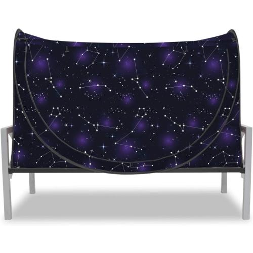 Privacy Pop up Eclipse Bed Tent Bed Drapes (Starry Constellation, Twin)