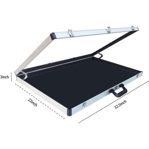 Portable Trade Show Display Case 32x22 Aluminum Polycarbonate Showcase with Lock - Large Table Top Sports Card Display Case for Jewelry, Trading Cards & Collectibles