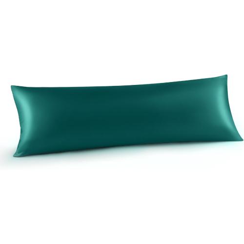 INFIIXSO Body Pillow Cover with Zipper, Luxury Mulberry Silk Body Pillow Case 20x54 Inches, Ultra Smooth and Soft Cooling Long Pillowcase, Gift for Women, Men(Teal)