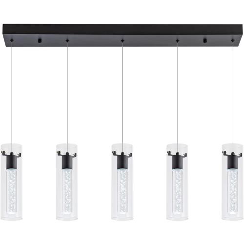Black Pendant Light, 5-Light Pendant Lighting for Kitchen Island, Pendant Lights Kitchen Island for Dining Room, Living Room, Corridor, Cafe bar, Club, Restaurant