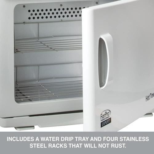 ForPro Professional Collection Expert Double Hot Towel Warmer, 46L Extra Large Capacity, Holds 48 Towels, Rust Resistant Towel Heater with Stainless Steel Racks, 25.5 H x 17.75 W x 11 D, White