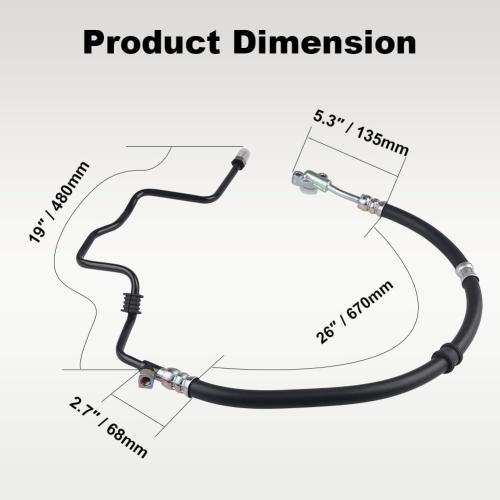 Compatible with Power Steering Pressure Hose Assembly Honda Pilot V6 3.5L 2005 2006 2007 2008, Replace OEM 53713S9VA01, M14 x 1.5 Connector Screw