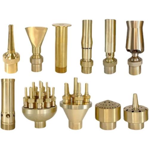 Full Brass Fountain Nozzles Full Set of Fountain Nozzle Accessories Landscape Fish Pond Pool Fountain Equipment (Double Glory 1)