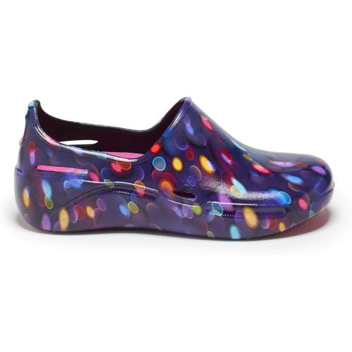 Size W10/M8 Multicolor Anywear Streak Work Clogs - Slip-Resistant Clogs for Women & Men - Water Resistant Nurse Shoes - Easy Clean Kitchen Shoes