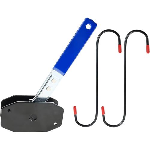 4 in 1 Brake Caliper Piston Compressor Tools, Disc Brake Caliper Press Tool with 360° Swing Ratchet and 2 Caliper Hooks for Piston Compression Disc Brake Pad Replacement and Maintenance (Blue)