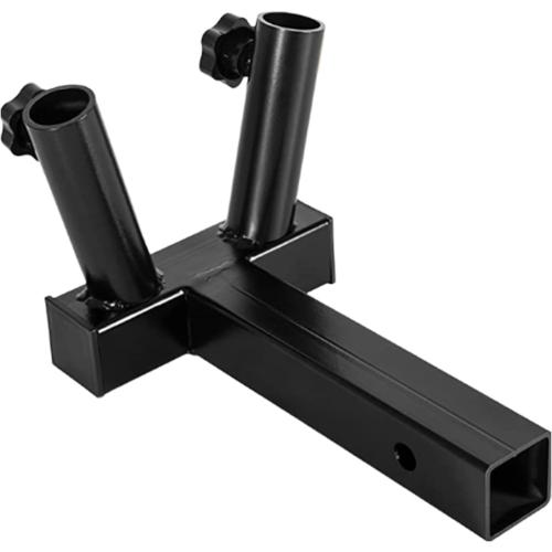 RV Flag Pole, Flag Holder for Car, Steel RV Flagpole Mount, Flag Holder Bracket, Stainless Steel Tire Mount and Swivel Rings, Trailer Arm Flagpole Mount Prevent Rust (Double Tube 13.77*9.44*8.26 in)