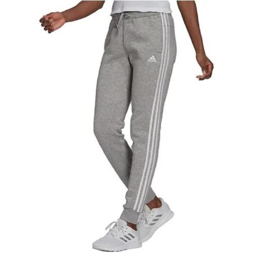 Small - adidas Women's Essentials 3-Stripes French Terry Cuffed Pants