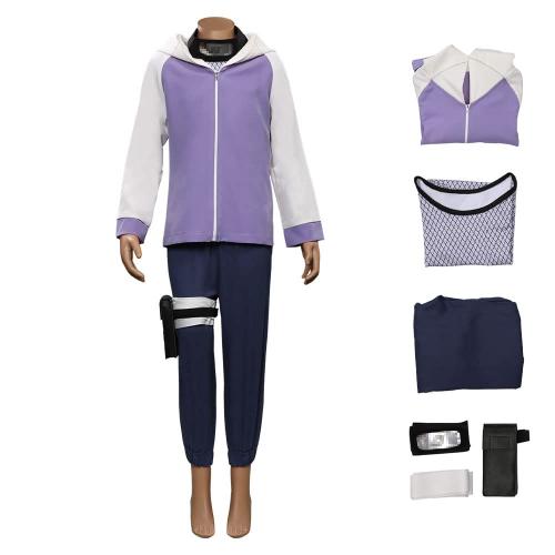 2XL Hyūga Hinata Anime Cosplay Costume Casual Hoodie Suit for Animation Exhibition Christmas Halloween Carnival Purple