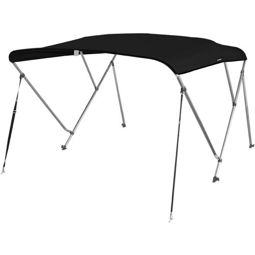 MSC 3 Bow 4 Bow Bimini Top Boat Cover,600D Solution Dyed Polyester,2 Support Poles& 4 Adjustable Straps Included