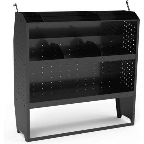 StarONE Cargo Van Shelving Storage Fit for Transit Connect 2014 ,NV200,Chevy City Express, Promaster City w/Hooks,Black,Steel,42 W x 43 H x 13 D