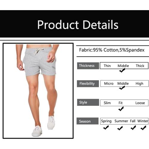 JackieLove Men's & Women's 3 Sweat Gym Running Workout Athletic Short Training Lounge Cotton Shorts Bottoms