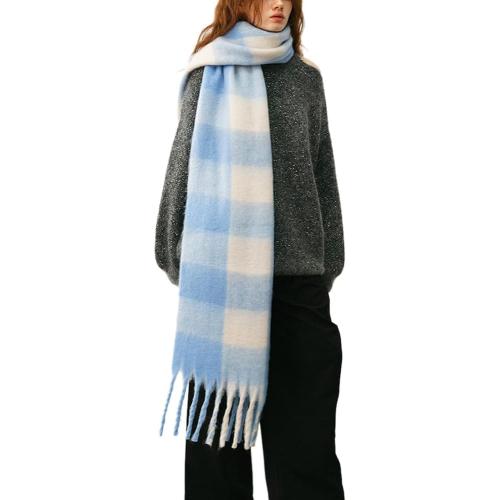 Big Chunky Plaid Scarf Colorful Checked Oversized Thick Scarves Soft Large Cashmere Wool Winter Warm Blanket Women