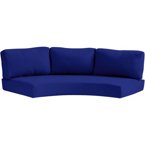 Outdoor Curved Cushion Covers Olefin,Waterproof Half Moon Patio Furniture Sofa Cushions Cover with Non-Slip Bottom,Cover ONLY (Navy Blue, 77 * 40 * 28 * 5.3in)