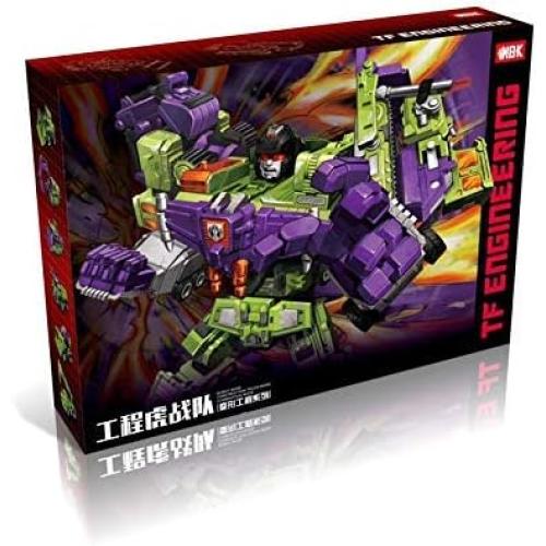 NBK Deformation Oversize Toys Robot Devastator Engineering Combiner 6 in 1 Action Figure Car Truck Model Gift for Kids Boys (Green) | 18 Inch, 5 Modes Robot Toys, Posable Joints, Equipped with Weapons