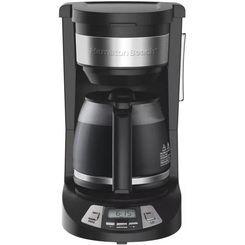 Hamilton-Beach Size  12 Cup Programmable Coffee Maker, Drip Coffee Machine with Glass Coffee Pot, Automatic Shut Off, Kitchen Appliances for Home and Kitchen, Black (46290)