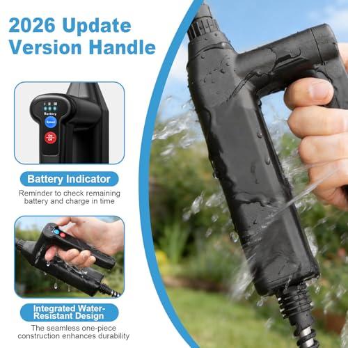 SideKing 2.6 Gallon Battery Powered Backpack Sprayer, Electric Weed Sprayer with 3 Adjustable Pressures, Battery Indicator, 5 Nozzles & 40 Telescopic Wand, Rechargeable Garden Sprayer for Lawn & Yard