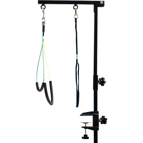 Dog Grooming Arm with Clamp, Dog Grooming Loop Noose and No Sit Haunch Holder for Small Pets, 35.4 Inches, Adjustable Height