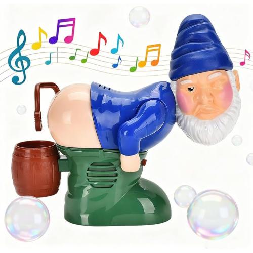 Bubble Blowing Santa,Automatic Bubble Blower Toy with Music & Flashing Lights,Funny Santa Bubble Maker for Indoor & Outdoor Fun for Kids & Adults (Gnomes)