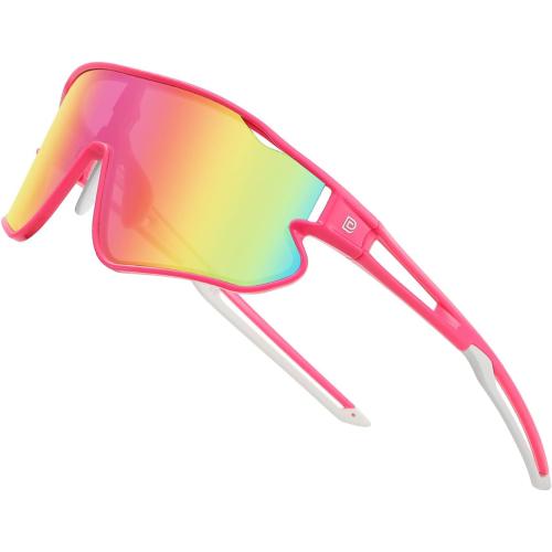 Pink DUCO Kids Sunglasses Youth Baseball Sun Glasses Lightweight TR90 Frame UV400 Sports Cycling Shades for Boys Girls DK268