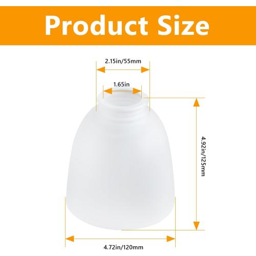 5 Pack White Frosted Glass Shade Replacements, Ceiling Fan Light Covers Glass Globes Lampshades for Chandelier, 4.92High, 4.72Diameter, 1.65 Fitter, Bell Shaped Glass Shades for Vanity