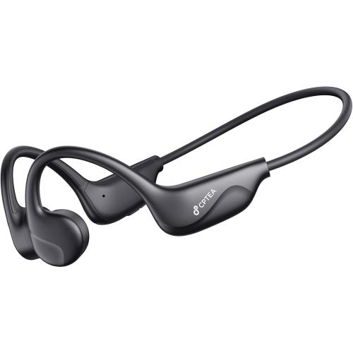 Bone Conduction Headphones, Open Ear, Bluetooth V6.0, IPX5, Sweat Resistant,10Hrs Playtime, Comfortable Fit Sports Wireless Earbuds with Built-in Mic for Running, Gym, Cycling, Outdoor, Black