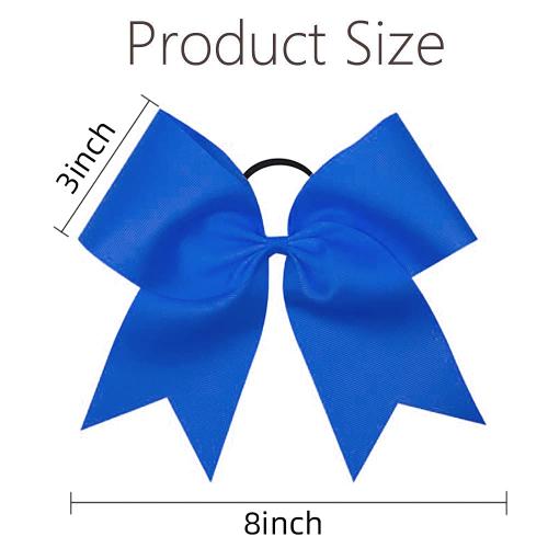 15PCS 8 Large Cheer Hair Bows Ponytail Holder Elastic Band for Cheerleading Girls