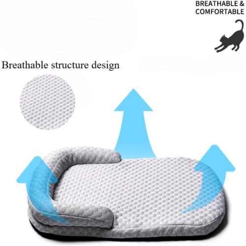 CkuionMAX Cat Bed Cooling Mat for Cats & Small Dogs - Self-Cooling, Soft, Leak-Proof, Lightweight, Washable, Indoor/Outdoor Use(17.72''X3.94''X13.78'',Blue)