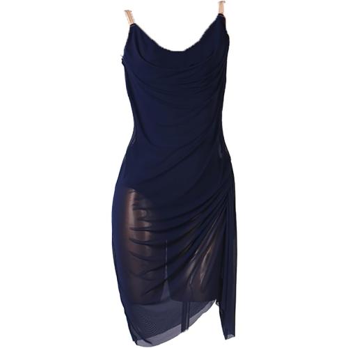 Size M...Women Sleeveless Wrap Adult Lyrical Dance Dress Modern Contemporary Costume Ballroom Dance Training Dress
