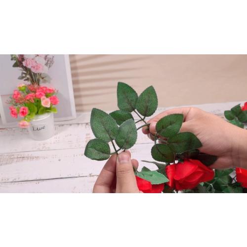 Suncalla 8 Pack 6.56ft Artificial Rose Flower Garland Silk Flocked Red Rose Garland Faux Eucalyptus Peony Flower Vine for Wedding Party Table Centerpiece Arch Background Decor(Eucalyptus)