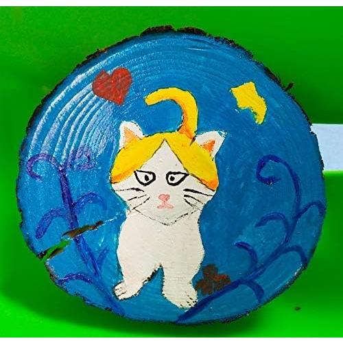 Unfinished Natural Wood Slices 12 Pcs 3.5-4 inch Craft Wood kit Circles Crafts Christmas Ornaments DIY Crafts with Bark for Crafts Rustic Wedding Decoration by William Craft (3.5-4inch)