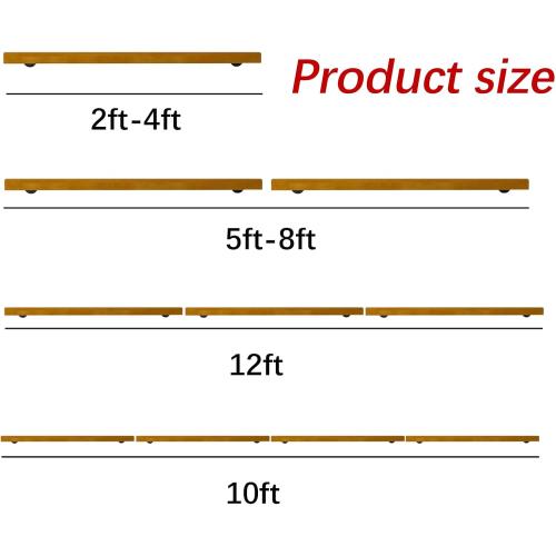 10FT Wooden Stair Railing Indoor, Wall Railings for Stairs, Hand Rails for Indoor Stairs, Non-Slip Stair Handrail for Home Garden Corridor Lofts Kindergarten Guardrail(4 Sections, 4 x 2.5FT)