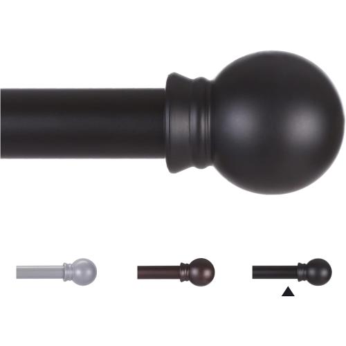 Curtain Rods for Windows 31 or 46 Inch, 5/8 Diameter Black Curtain Rod Adjusts Length by Splicing, Suitable for Bedroom, Living Room,Kitchen,Farmhouse, Outdoor