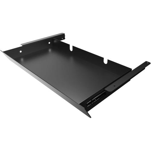 Large Under Desk Mounted Sliding Drawer with 2 Cable Hole and 60 Degree Tilt Panel to Pull Out, 22.4'' Long & 9.2'' deep Large Storage Organizer for Sit Stand Workstation