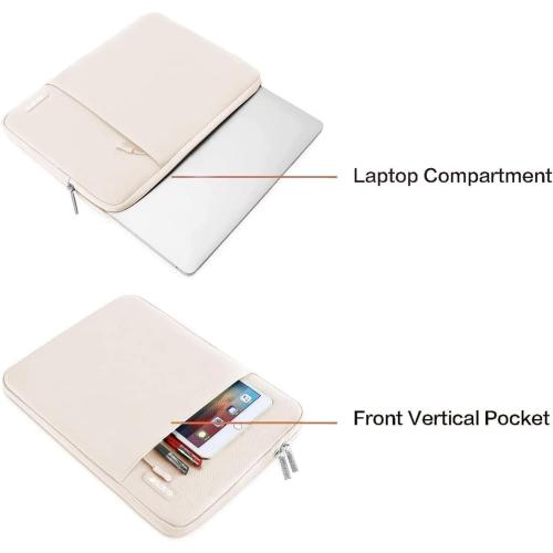 MOSISO Laptop Case 13.3 inch, 13-13.3 inch Laptop Sleeve Compatible with MacBook Air/Pro 13/Pro 14 M5 M4 M3 M2 M1, HP Dell ASUS Lenovo,Polyester Vertical Computer Sleeve Bag with Pocket, Sand