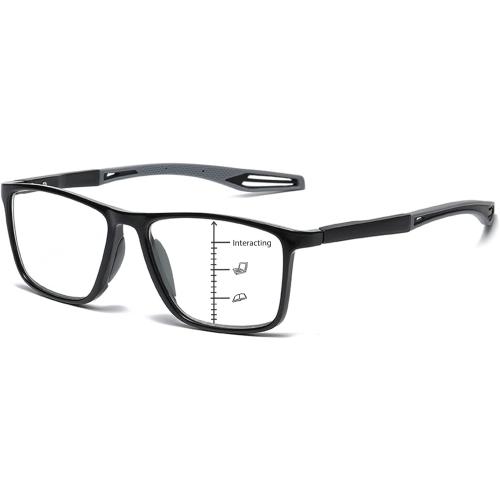 K.LAVER Photochromic Progressive Multifocus Reading Glasses Blue Light Blocking Multifocal Readers Spring Hinge Sunglasses