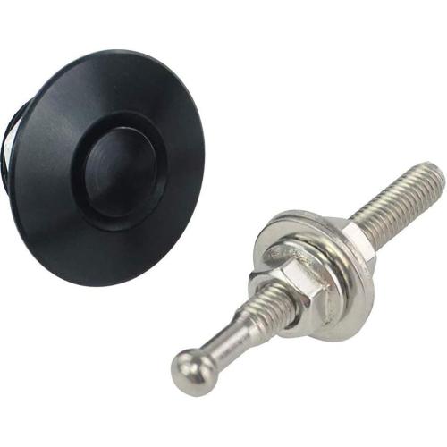 Universal Aluminum Vehicle Hood Pins - License Plate Lock Clip, Push Button Bonnet, Quick Release Lock Latch Bumper, Diameter 1.25 inch (Black, Pack of 8)