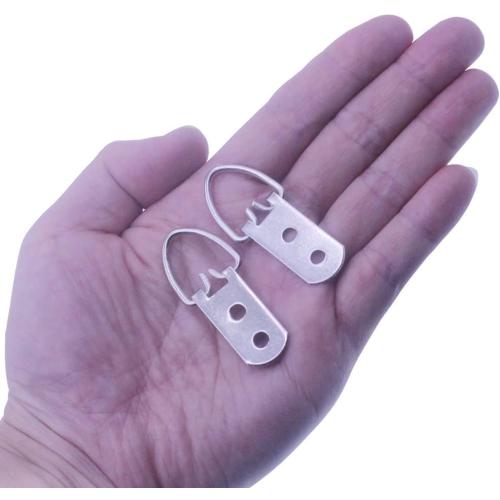 Silver Heavy Duty D-Ring Picture Hangers with Screws, Large Wide D Ring Picture Hanging Hardware, 60 Pcs 2 Holes Picture Hooks for Mirror, Clock, Decoration, Paintings, Artwork Picture Frame
