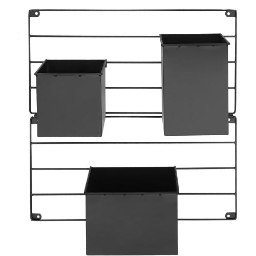 Kassell vertical wall planter  with 3 Pots for Indoor and Outdoor,Wall Mounted Plant Holder,Vertical Garden Wall Planter for Vegetables,Flowers,Herbs (Black)