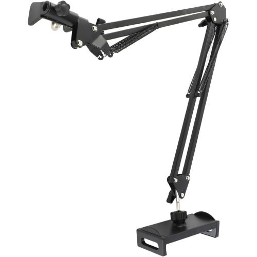 Tissting Desk Bed Phone Holder,Arm Flexible Phone Stand with Adjustable Clip,Mount Long Arms Clamp,Tabletop Bedside Bracket Compatible with 4-12.9in Phone Tablets (Black)