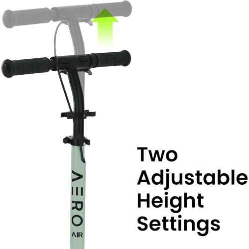 Aero Big Wheels Scooter for Kids 8-12, Teens & Adults | Pneumatic Air Tyre, Hand Controlled Drum Brake & Rubber Deck Mat | Adult Manual Kick Scooter | Foldable & Height Adjustable, 220lbs Max