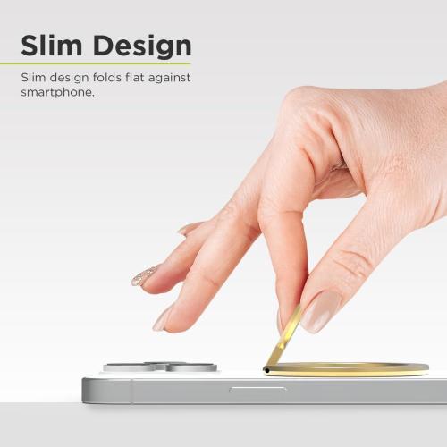 PureGear Magnetic Phone Grip Ring Stand, Magnetic Phone Ring Holder for MagSafe iPhone Air, 17, 17Pro, 17ProMax, 16, 16Pro, 16Plus, 16ProMax, 15, 15Plus, 14, 13, 12, Adjustable Kickstand (Gold)