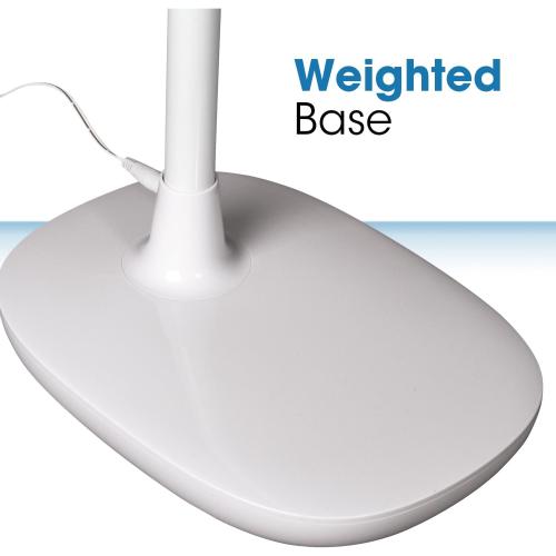 OttLite WingShade LED Floor Lamp, 3 Color Temperatures, White | ClearSun LEDs Reduce Eyestrain | 3 Brightness Settings | Adjustable Height to 64 | Sturdy 8x11 Base