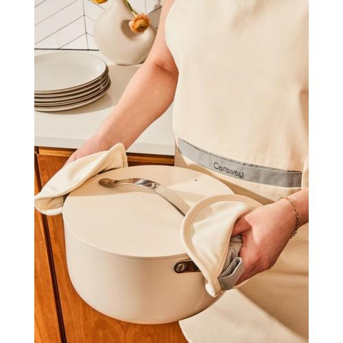 Caraway Nonstick Ceramic Dutch Oven Pot with Lid (6.5 qt, 10.5) - Non Toxic, PTFE & PFOA Free - Oven Safe & Compatible with All Stovetops (Gas, Electric & Induction) - Marigold