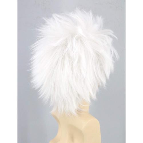 Topcosplay Mad Scientist Wig and Moustache Eyebrows Short White Halloween Costume Cosplay Wigs