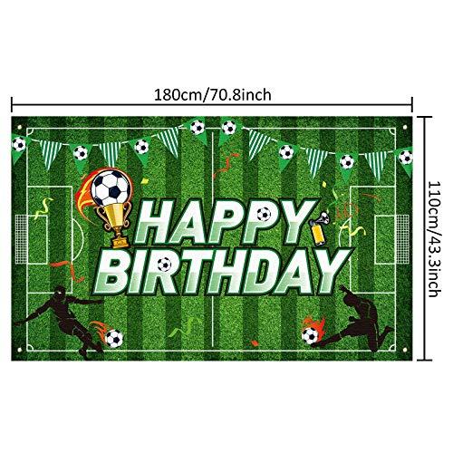 Tatuo Soccer Backdrop 43x71 Inch, Football Field Birthday Background